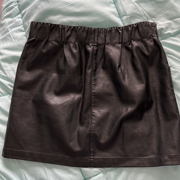 Black Faux Leather Mini Skirt - Picture 2 of 5